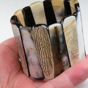 $230 Ethically Sourced Natural Buffalo Horn Jewelry Horn Cuff Bangle Bracelet